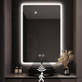 LED Mirror for Bathroom with Lights, Frontlit and Backlit, Dimmable, Anti Fog, Wall Mirror with Motion Sensor LED Light, Shatterproof, Bathroom Vanity Mirror (36" L x 24" W)