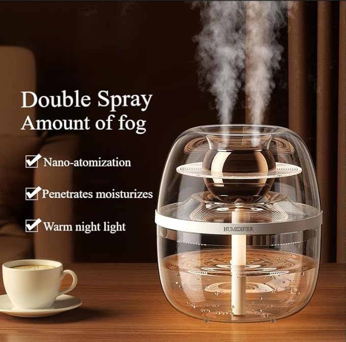 105 oz (3000ml) Essential Oil Aromatherapy Diffuser, Transparent Dual Spray Large Capacity Humidifier with Night Light for Large Rooms, Office, Home, Spa, Yoga, Bedroom, Gym (Green)