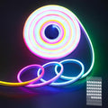 ALITOVE Neon Rope Light Addressable WS2811 RGB IC 32.8ft Room Decor Flexible Programmable Pixels Strip 24V Outdoor IP65 Waterproof (No Power Supply & Controller)