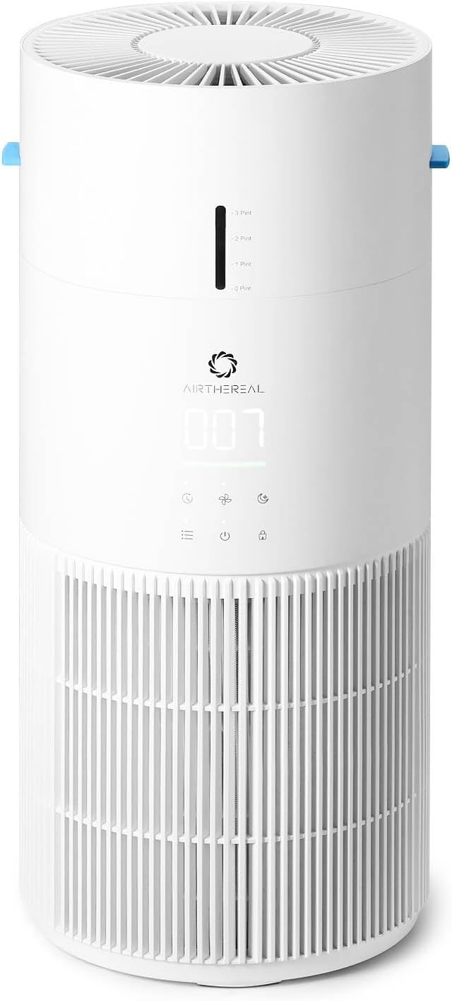 Airthereal 2-in-1 Air Purifier and Humidifier Combo for Large Room up to 1325 ft², 3-Stage Filters, Air Quality Monitor and Quiet Sleep Mode, Evaporative Humidifier with Hygrometer, AEH300