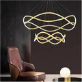 Modern Home Decor Led Lights Pendant Light Lamps for Living Room Chandeliers for Dining Hanging Indoor Lighting,Modern LED Chandelier(RC Remote dimming,Gold-D80 50cm)