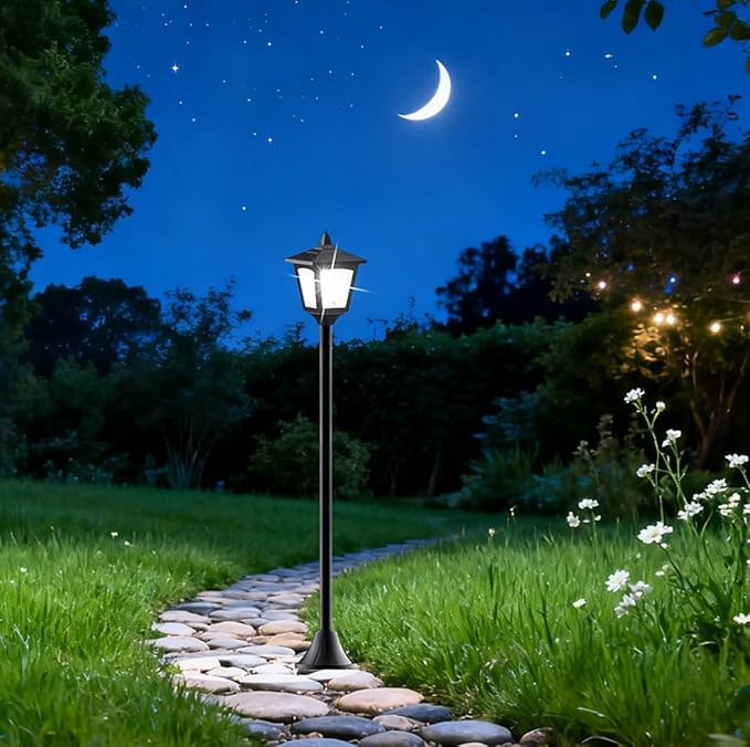 Solar Lamp Post Lights Outdoor 4-Pack, 40'' Waterproof Solar Post Lights with Dusk to Dawn Sensor, Vintage Solar LED Pole Lights for Garden Yard Pathway Driveway Patio