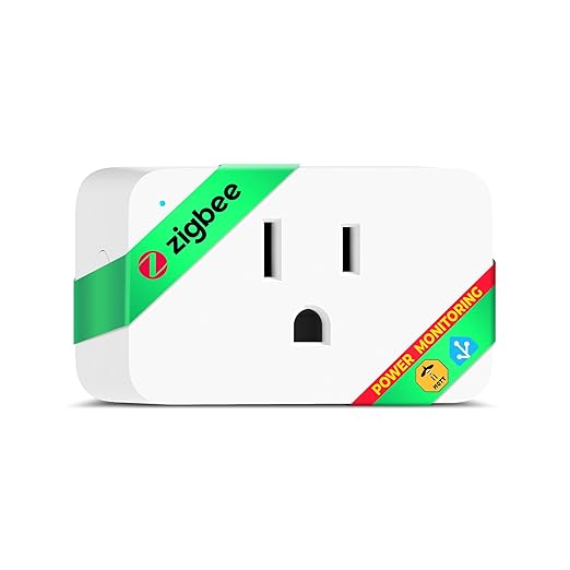 𝗭𝗶𝗴𝗕𝗲𝗲 Smart Plug, Energy Monitoring, 𝗭𝗶𝗴𝗯𝗲𝗲 𝗛𝘂𝗯 Required, ETL Certified, Compatible with Alexa, Google Home, Home Assistant, SmartThings, Remote App Control, Smart Outlet, 1 Pack