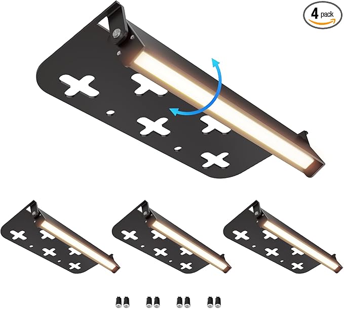 4 Pack 7 Inch Retaining Wall Lights, 5W LED Hardscape Lighting 12V AC/DC Low Voltage Step Lights Outdoor, 2700K Soft White IP65 Waterproof Landscape Lighting for Patio Walls Stairs