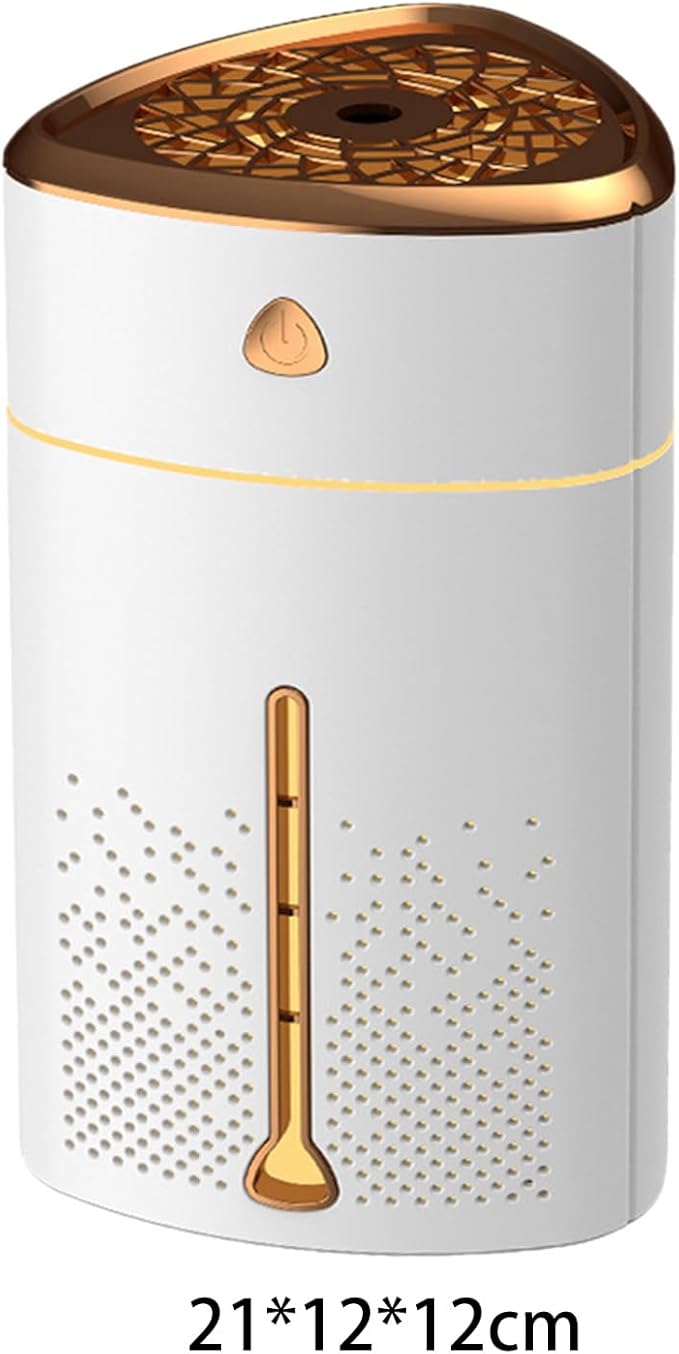 Travel Humidifier, 1000mL Mist Humidifier Diffuser Essential Oil Diffuser Aromatherapy Diffuser with 7 Color Changing LED Lights for Homes, Cars, and Offices (White)