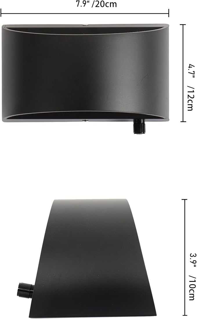 Indoor Dimmable Wall Sconces with Dimmable Switch, Modern LED Sconces Wall Lighting 12W Wall Light Fixtures Aluminum Up and Down Wall Lights