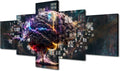 Human Brain Canvas Art Wall Decor Neuronal Impulses Bedroom Wall Art Concept of a Human Brain Full with Creativity Pictures for Living Room Modern Wall Art Framed Ready to Hang (50"Wx24"H)