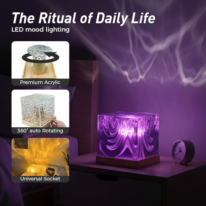 Northern Lights Projector, 16 Colors Aurora Light Projector & Mood Lighting Galaxy Lamp, Ocean Lamp, App Remote Night Light for Bedroom, Gift for Teenage Girls Room Decor (Plug-in Model)