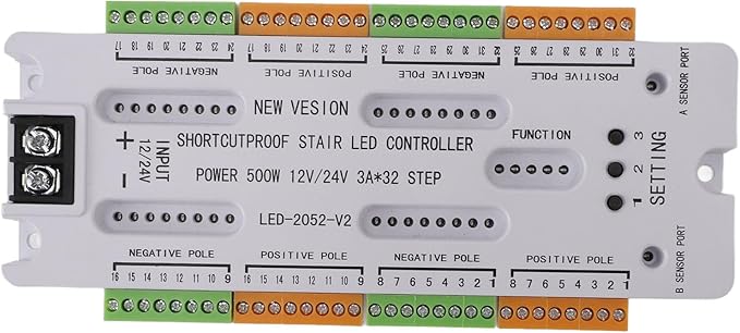 Intelligent Motion Sensor Cascading LED Stair Lighting Kit, 7.1in Length LED Light Bar with 16.4ft Cord, Cuttable LED Strip Light for Indoor LED Stair Lights LED Step Lights