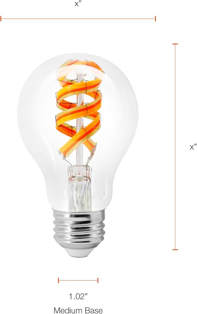 Sylvania WiFi LED Smart A19 RGBW Color and Amber Finish Filament Light Bulb, 7W Efficient, for Alexa/Google Assistant, 2000K, No Hub Required, Clear - 1 Pack (75807)