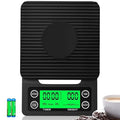 Coffee Scale with Timer - 0.1g Accurate, 3kg Drip Espresso Scale for Pour Over Coffee, Portable Digital Kitchen Food Scale with, LCD Displa, Non-Slip Mat (Including Batteries) - Black