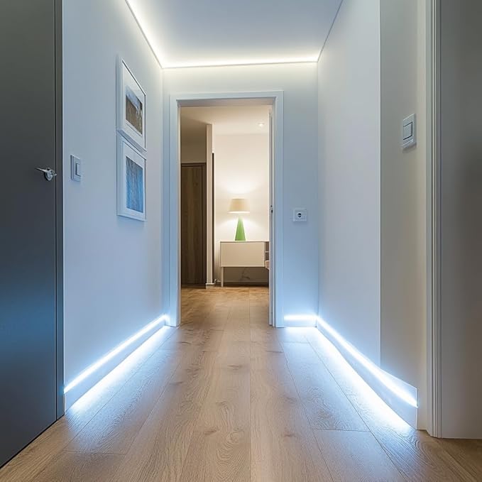 LED Strip Lights 24V COB LED Daylight White 6000K Super Bright LED16.4ft Dotless High Density 14W/m, 8mm Width Cuttable Flexible for Home DIY White Commercial Lighting Projects (No Power Supply)