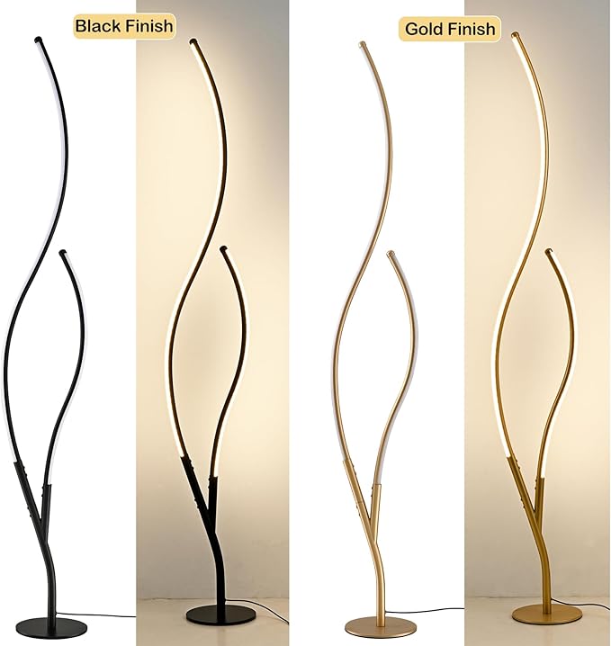 DAYCENT RGBWIC Floor Lamps Modern Smart Corner Lamp with APP and Remote 1500 Lumen LED Lights with Music Sync, 16 Million DIY Colors, Scene Modes Ambience Light for Bedroom Living Room Black