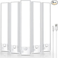 Under Cabinet Rechargeable Lighting: 8 Inch Motion Sensor Dimmable Lights Indoor - Battery Operated Lights - Wireless Closet Light Magnetic Led Light for Kitchen Home Bathroom Counter 5 Pack