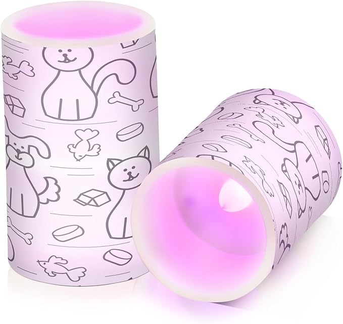Dogs and Cats Flameless Candles Color Changing LED Candles with Remote Control Battery Candles for Outdoor and Indoor Home and Room Decoration, 3'' x 4''/5'' Set of 2 Pieces