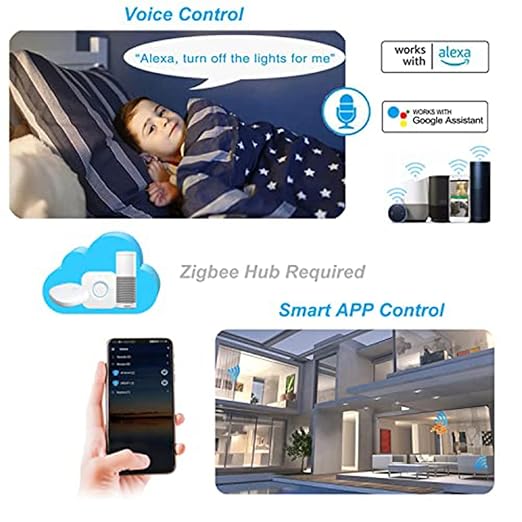 Zigbee Smart Plug, Easy Setup, Work with SmartThings/Google Home, Voice Control with Alexa,10A, Hub Required, Pack of 2