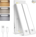 ORALUCE Under Cabinet Lighting Rechargeable Magnetic, 8inch LED Motion Sensor Light Indoor Battery Operated 3 Color Dimmable, Wireless Closet Lights for Kitchen Counter Stairs, 2 Pack