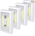 Closet Light, Battery Operated Tap Light, Super Bright Switchlight, Stick On Light Wall Mount Under Cabinet Lighting, Push Night Light for Cupboard, Shed, Basements(4 Pack)