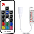 RF Wireless Remote LED Controller,DC 5V-24V RGB Controller for 5050 3528 5630 LED Strip Lights,19 Modes 20 Colors Wireless Dimmer,Memory Function,12A Max Load