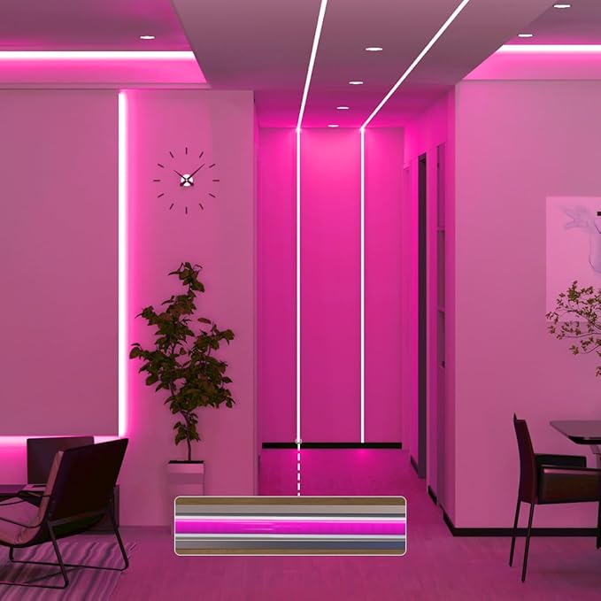 BTF-LIGHTING FCOB COB LED Strip Purple Color 5mm Width UL Listed Super Narrow Flexible Uniform Light DC12V 16.4FT CRI 90+ Dimmable LED Ribbon for Bedroom Home Indoor Decor(No Adapter or Controller)