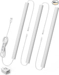 Under Cabinet Lighting Plug-in, Dimmable Under Counter Lights for Kitchen, 3pcs 12 Inch, Cold White 6000K Linkable USB Led Light Strip, Wired Led Light Bar for Desk,Sink,Workbench