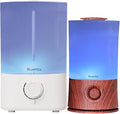 BlueHills Premium Set of Two Large 5000 ML XL and 2000 ML Essential Oil Diffusers Humidifier Combo for Large Room Home with Décor LED Lights Great Gift – Value Pack of White and Dark Wood Grain