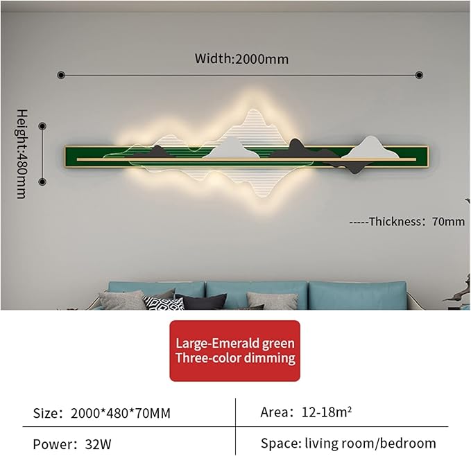 Chinese Style Wall Lamp, Modern Simple Zen Sunrise Atmosphere, Sofa Background Decoration, Painting Ligh, Chaner