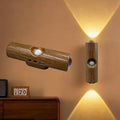 Rechargeable Smart LED Motion Sensor Ambient Light, Punch-Free Color Changing Motion Sensor Light for Stairs, Wardrobe, Cabinet (1Pc,Wood, 3 Colors)