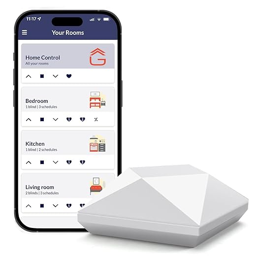 Go Smart Bridge Home Automation Hub for Motorized Blinds Compatible with Alexa, Google Home, IFTTT, Control4, Siri; Remote, App & Voice Control