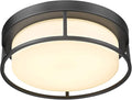 CALDION Flush Mount LED Ceiling Light Fixture, 12 Inch 24W 950Lumen Round Ceiling Light Fixtures, Dimmable 3000K Warm White, Black, Frosted Glass Shade, Close to Ceiling Lights for Hallway,6871LFM-BK