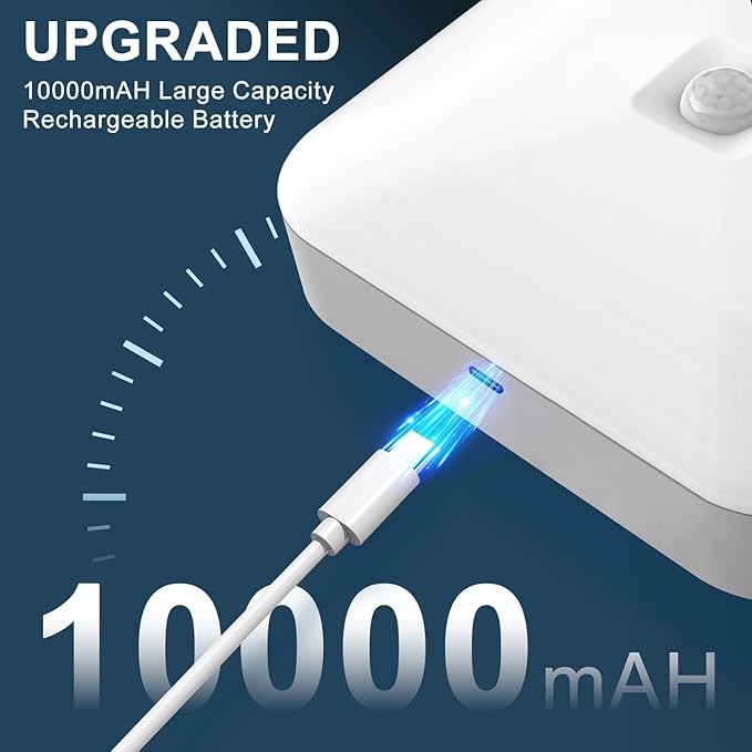 Rechargeable Motion Sensor Closet Light, Rechargeable Battery Operated Ceiling Light Wireless, 500LM Wireless Motion Activated Light for Shower Stairs Hallway Pantry Porch Garage, 5000K 3 Pack
