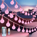 Mothers Day Decorations Lights USB Plug in 38ft 100LED 8 Mode Remote Timer Mini Globe Fairy String Lights Gifts for Mom Women Girl Mother Bedroom Indoor Dorm Happy Valentines Mother's Day Decor, Pink