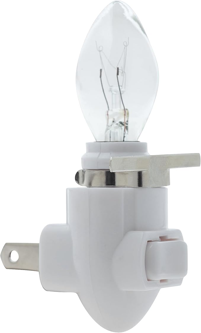 Creative Hobbies Plug in Night Light Module Includes 4 Bulbs and 4 Metal Clips, Great for Making Your Own Decorative Night Lights, Pack of 4 (White)