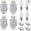 Creative Hobbies Plug in Night Light Module Includes 4 Bulbs and 4 Metal Clips, Great for Making Your Own Decorative Night Lights, Pack of 4 (White)