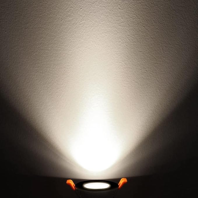 inShareplus 2 Inch LED Downlight, 3W Recessed Lighting 220LM COB Dimmable, 4000K Natural White, CRI80, Black Trim, Ceiling Lights with LED Driver, 20 Pack