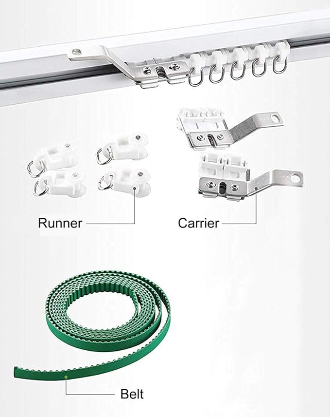 Smart Curtain System, Heavy Duty Electric Curtain Rod, WiFi Control, Compatible with Alexa, Google Home, Adjustable Length (20 ft rod)