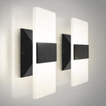 ASD 8 Inch Indoor LED Wall Sconce - 10W 2700K-5000K Dimmable Black Wall Sconce Lights for Living Room, Bedroom, Bathroom, Hallway - Modern Wall Sconces Hardwired, ETL Interior Light, Set of 2