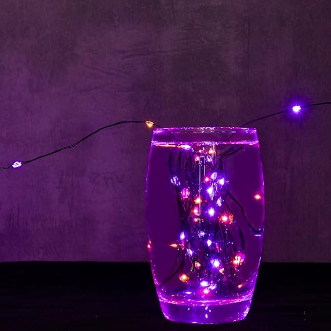 Halloween Fairy Lights 200FT 600 LED Waterproof Plug in Purple and Orange LED String Lights with Remote 8 Modes for Indoor or Outdoor, Patio, Backyard,Garden