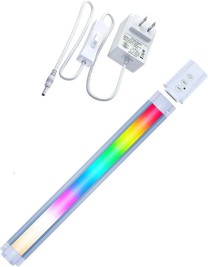 LAMPAOUS Smart Under Cabinet Lighting Bar Work with Amazon Alexa, Google White and Color Ambiance, LED Lights for TV Stand, Float Shelf, Liquor Bottles,Tool Box (1-Bar Kit 24")