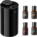 Waterless Essential Oil Diffuser with 4 x 10mL Hotel Scent Fragrance Oils, Rechargeable Car Diffuser Air Freshener Machine, 3 Timer & 3 Mist Modes, Aromatherapy Kit for Home