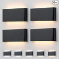 Nigaut Modern LED Wall Sconce Light, 15W 3000k-6500k Adjustable Black Bathroom Vanity Light Fixtures for Hallway Bedroom Stairwell Up and Down Lights Indoor/Outdoor 4-Pack