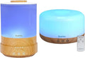 BlueHills Premium Set of Two Large 2500 ML and 1000 ML Round Essential Oil Diffusers Humidifier Combo for Large Room Home with Décor LED Lights Great Gift – Value Pack of Wood Grain