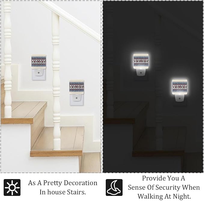 2 Pack Traditional (1) LED Night Light, Plug-in, Dusk-to-Dawn, Home Décor, Ideal for Bedroom, Bathroom, Nursery, Kitchen, Basement for Kids