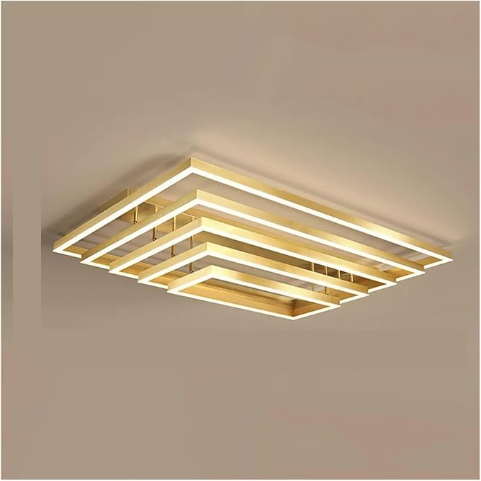 Nordic Home Decoration Salon Bedroom Decor Smart Led Lamp Lights for Room Dimmable Ceiling Light Indoor Lighting Minimalist Design(Neutral Light,Gold 5layers)