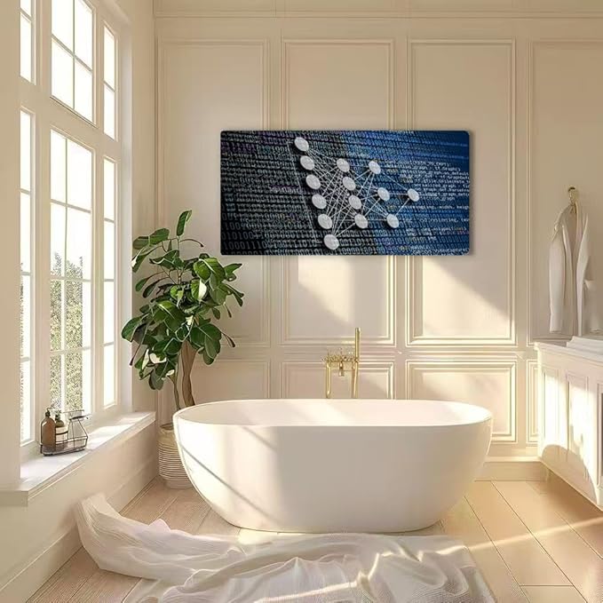Wibinuki Wall Art Wall Decor Wall Paintings AI(Artificial Intelligence) for Living Room Bedroom Bathroom Home Decor Can Be Hung Directly 20"x 40"