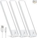 Under Cabinet Motion Sensor Lighting: 12 Inch Dimmable Rechargeable Lights Indoor - Battery Operated Lights - Undercabinet Closet Light Magnetic Led Light for Kitchen Home Bathroom Counter 3 Pack