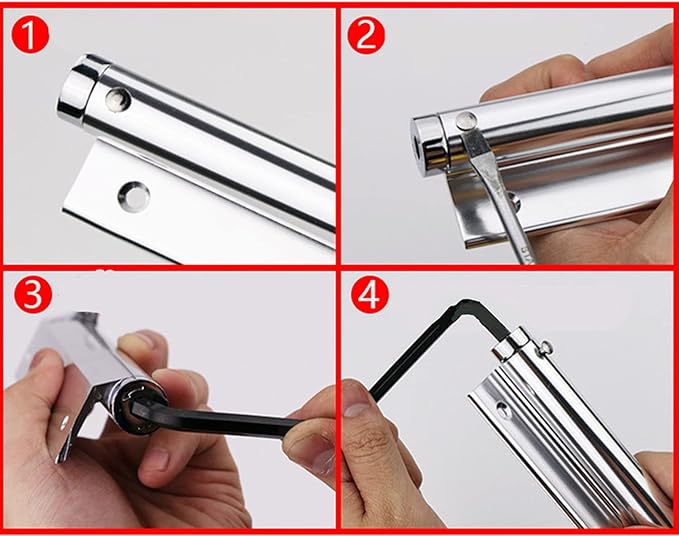ZENG 2-Pack Adjustable Spring Door Closer - 304 Stainless Steel Surface Mounted Automatic Closer for Residential/Commercial Doors (20-40kg, 175° Max, Silver)
