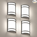 LED Indoor Wall Mount Light Fixture, Matte Black Wall Sconce Lighting, 3000K 4000K 5000K Adjustable, Half Cylinder Hallway Light Fixture for Living Room Bedroom Porch 4 Pack