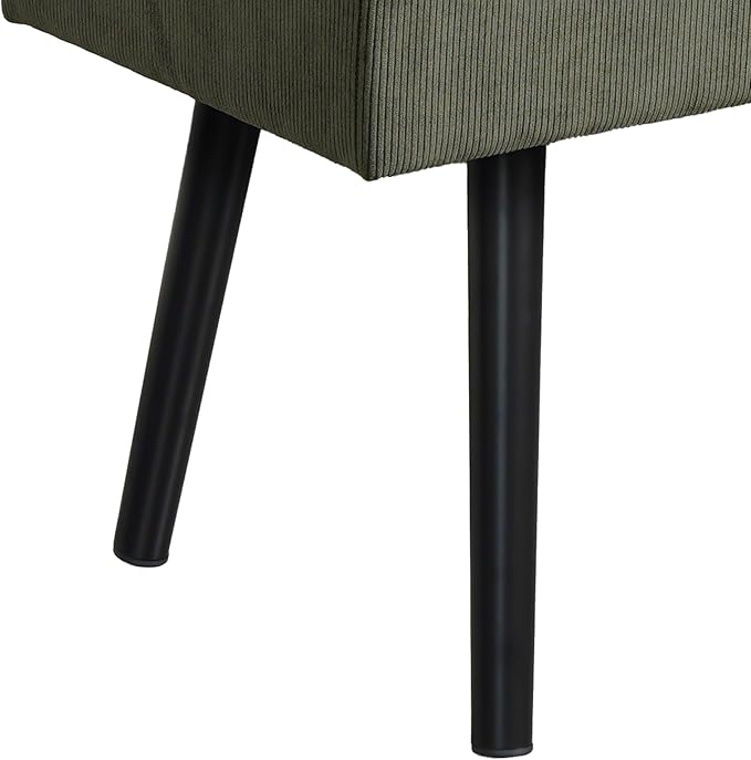 Entryway Bench - Green Bench for Bedroom, Modern Ottoman End of Bed, Corduroy Padded Benches for Living Room, Foyer, Mudroom, Hallway - 39" L x 14" W x 17" H