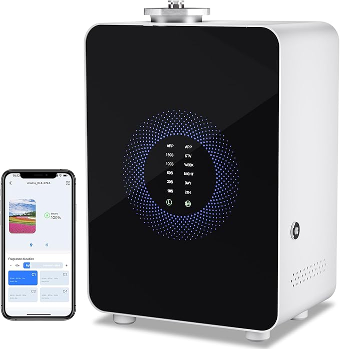 HVAC Scent Diffuser Cover Up to 3500 Sq. Ft, Best Hotel Scent Diffuser with Power Cold Air Technology, Scent Air Machine for Home, Commercial Waterless Aromatherapy Diffuser for Large Room - White